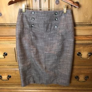 BCX Brown Button Skirt